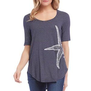 Karen Kane Stripe Starfish Shirttail Tee